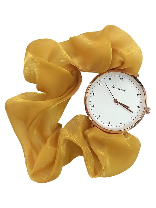 Glowtesto Yellow Scrunchies Analogue Watch for Women & Girls (Pack of 1 Pc) (B0CSVYRMPT) Amazon Price History, Amazon Price Tracker