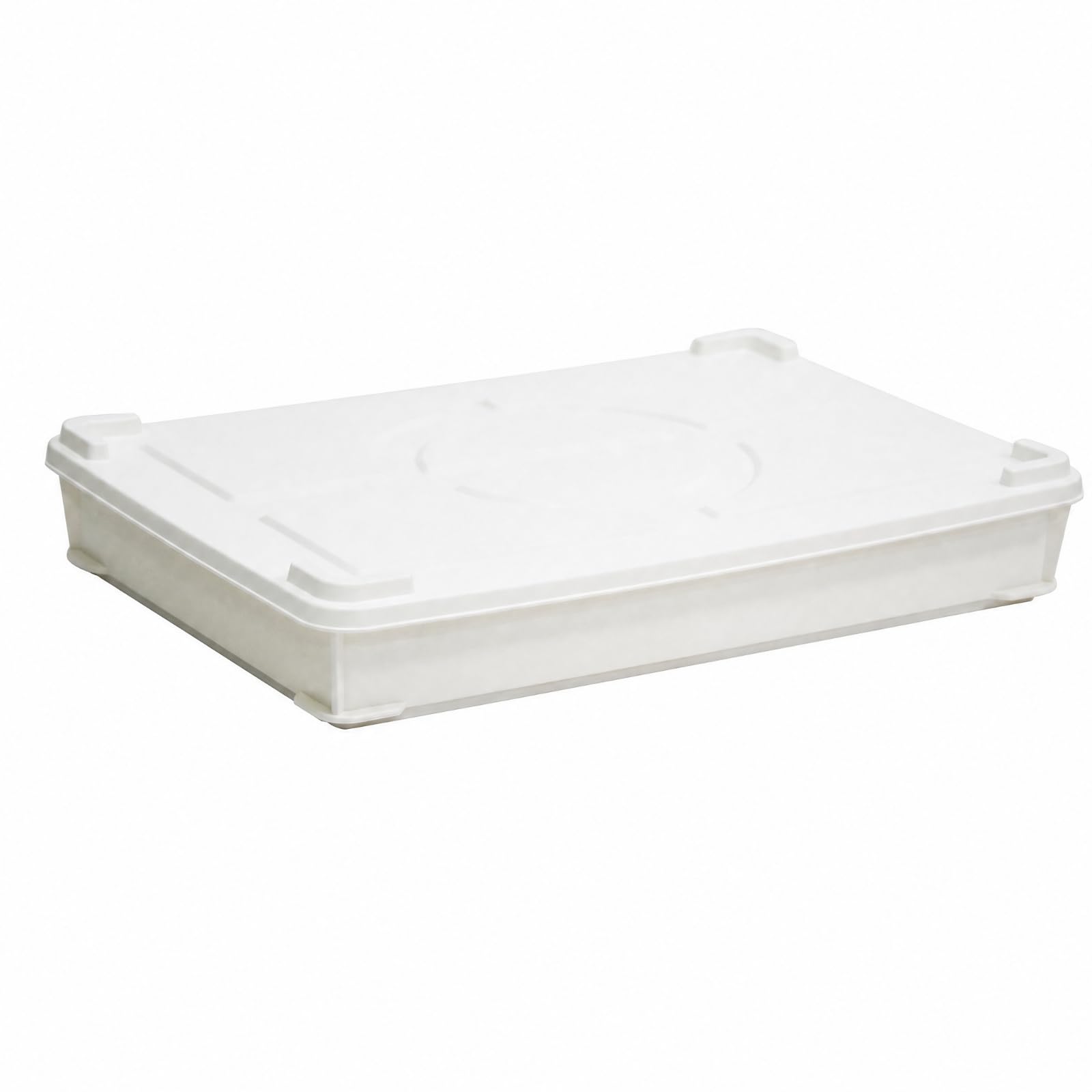Qianly Cassetta Lievitazione Pizza Professionale Impasto Resistente Vaschetta in Plastica per Ristoranti, Bianco, Con Coperchio