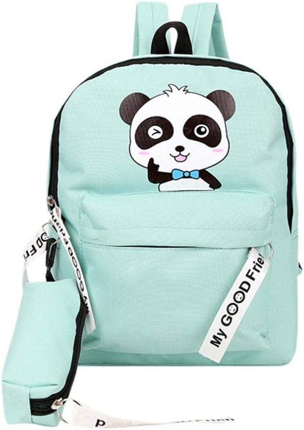 Lolittas Cute Panda Backpack School Bag for Women Teen Girls,Fashion Sling Lightweight Packable Shoulder Crossbody Student (Blue)