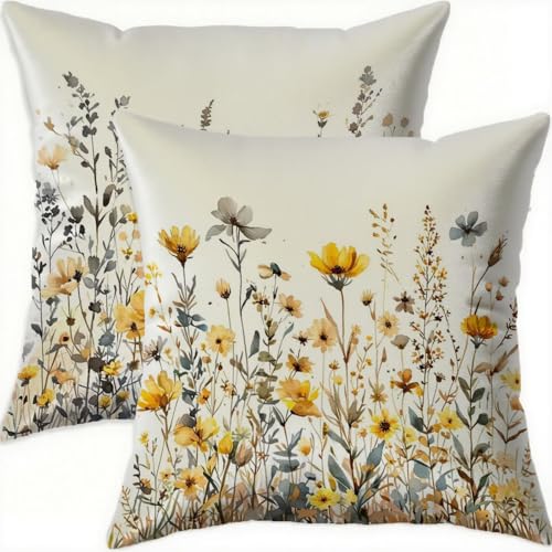 Housse coussin 75x75cm velours premium jaune avec fermeture éclair