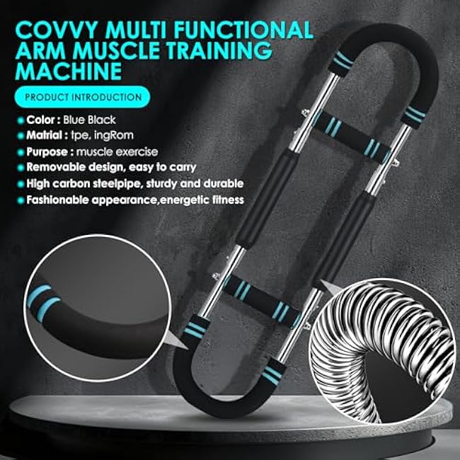 Chest Workout Equipment,Twister Arm Trainer Adjustable Chest Trainer£¬Removable U-Shaped Arm Weights Portable Upper Body Exerciser for Fitness on The Go£¨Blue-Black£©
