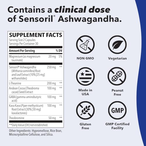 Anxie-T Plus - Extra Strength Stress Relief Supplement - Supports Mood & Mental Focus - Feel Calm and Relaxed - Eases Tension & Nervousness - Ashwagandha, Kava Kava, GABA & L-Theanine - 60 Capsules - Thumbnail 5