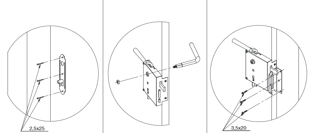 Kastenschloss BB mit hebender Falle - Aufschraubschloss DM 60mm - Türschloss links, Stahl schwarz lackiert