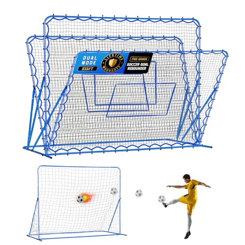 Image of Soccer Baseball Rebounder Soccer Goal Net, Volleyball Rebound Pitchback Net | Quick Switch Angle Soccer Softball Training for Ball Control, Passing, Bounce Back Practice, Easy Setup Lacrosse Soccer Gifts