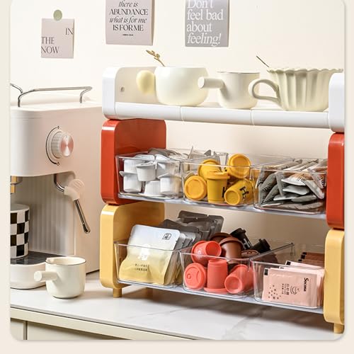Support pour sachets de thé robuste blanc crème et organisateur multi-couches - 4