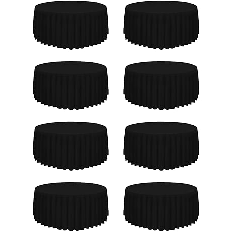 8 Pack of Round Tablecloths for Round Tables