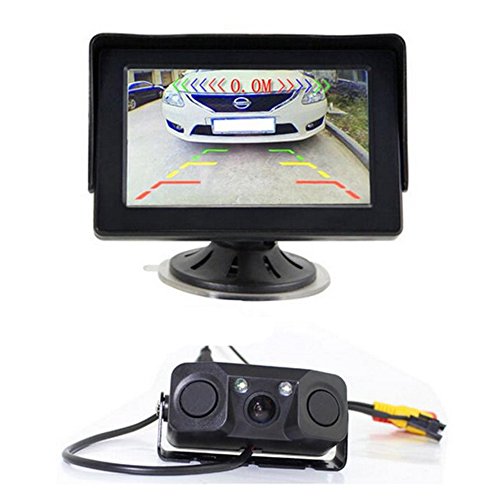 4.3 'TFT LCD Rearview Car Monitor + Auto Video Sensor de estacionamiento con cámara de visión Trasera Vehicle Driving Accessories