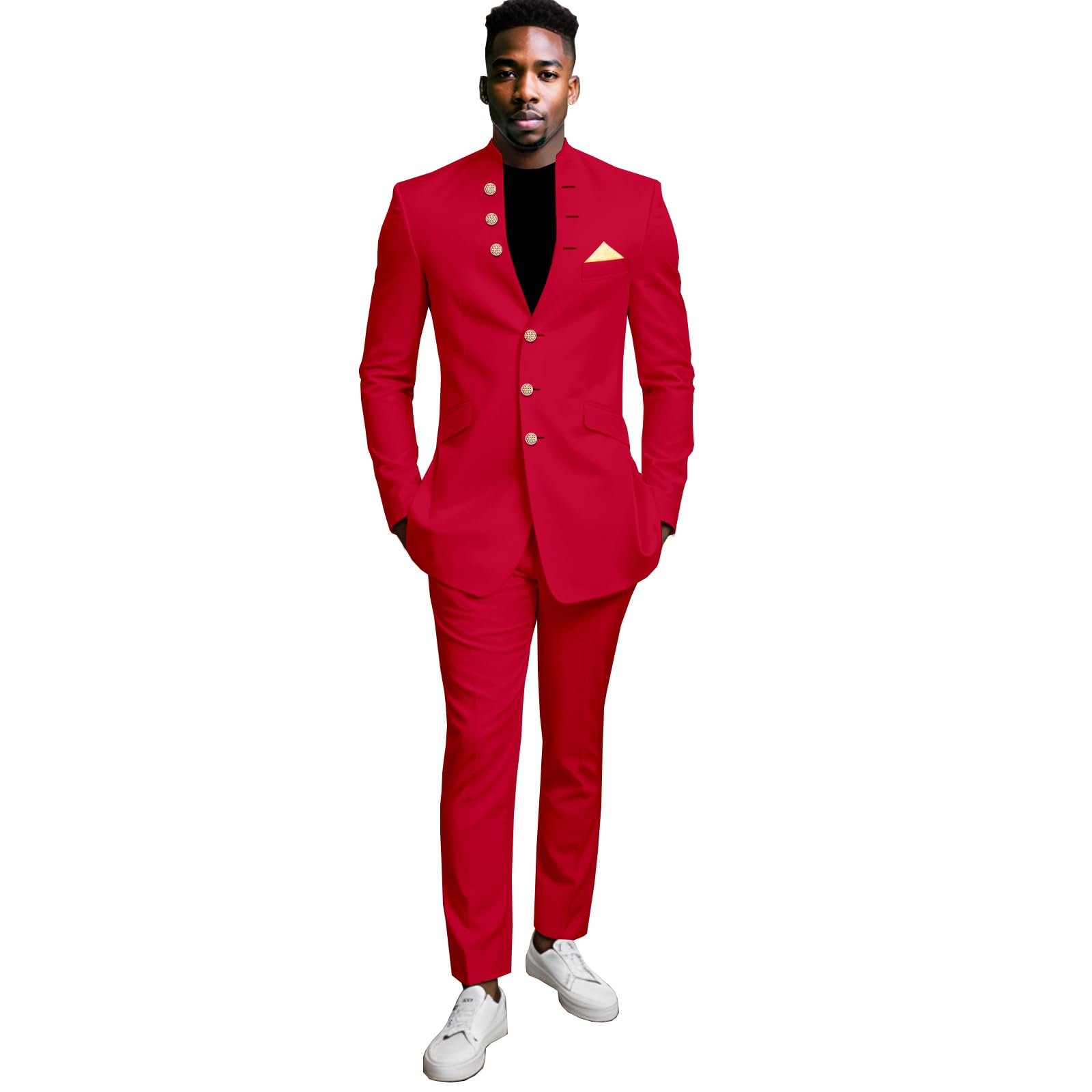 Men’s Slim Fit Suit Single Breasted 2-Piece Blazer Dress Business Wedding Party African Suits
