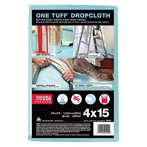 Trimaco 90099 One Tuff Dupont Sontara Professional Grade Drop, 0.011 In T, 4 W X 15 Ft L, Blue, Cloth, 4'x15 feet, 60 Sq Cover