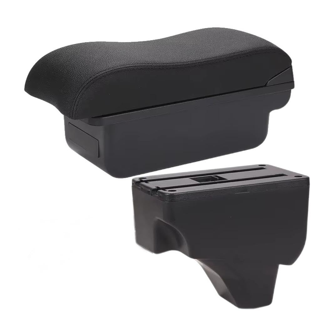 FSOZDBBPL For Peugeot 2008 For Peugeot 208 2019-2024 Car Armrest Box Storage Box Retrofit Parts Curved Surface Interior Parts(C2 Black line NO USB)