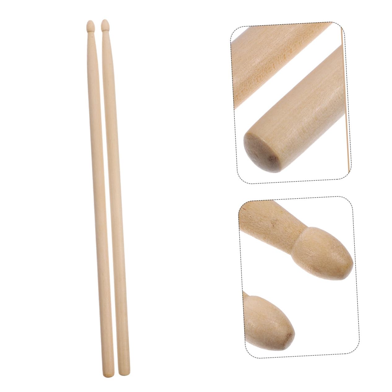 12 Paar 5a Holz Drumsticks für Jazz und Percussion | Beige Ausführung, für Anfänger und Profi Schlagzeuger, Satz für Unterricht und Heimrunden