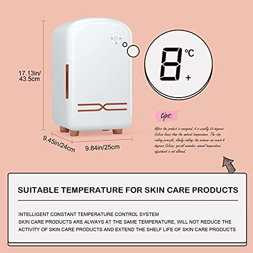S SMAUTOP mini koelkast, 12 liter draagbare schoonheid make-up huidverzorging koelkast, cosmetica koelkast compacte… - Image 4