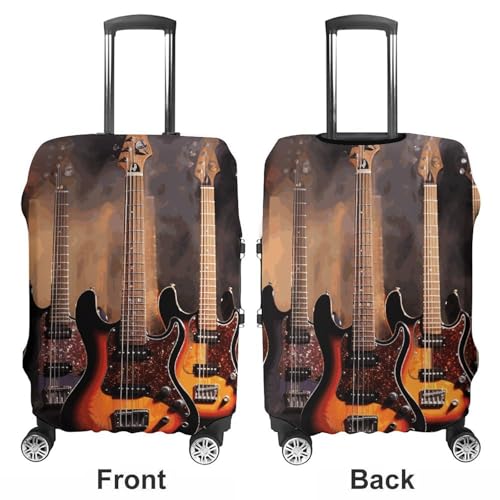 Cool Electric Guitar Printed Luggage Cover Protector, Fits 18-32 Inch Luggage3