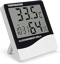 FreshDcart Room Temperature Thermometer with Humidity Meter – Accurate Indoor Sensor, Clear LCD Display, Digital Wall Clock Thermometer, Real-Time Monitoring, Ideal for Home, Office, Comfort & Health