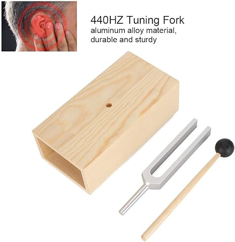 Miniatura 5 de Diapasón, martillo de diapasón, diapasón de afinación 440Hz, herramientas de percusión, martillo de madera, herramienta de sonido. Estante para