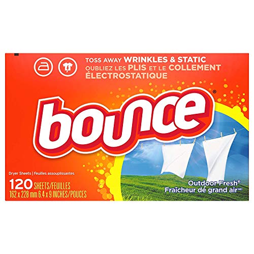 Bounce Fabric Softener Dryer Sheets for Static Control, Outdoor Fresh Scent, 120 Count. Pack of 1