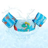 🏊 【Fácil de usar】 No es necesario inflar la ayuda a la flotabilidad; simplemente páselo por el brazo y cierre la hebilla de seguridad en la parte posterior para usarlo. El chaleco de natación para niños se ajusta bien y es cómodo de llevar.