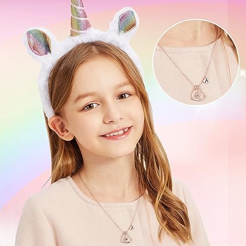 STORUP Unicorn Gifts for Girls Jewelry - Heart Initial Necklace for Girls Kids Jewelry Initial Unicorn Necklace Birthday Gifts for Kids Daughter Granddaughter Niece2