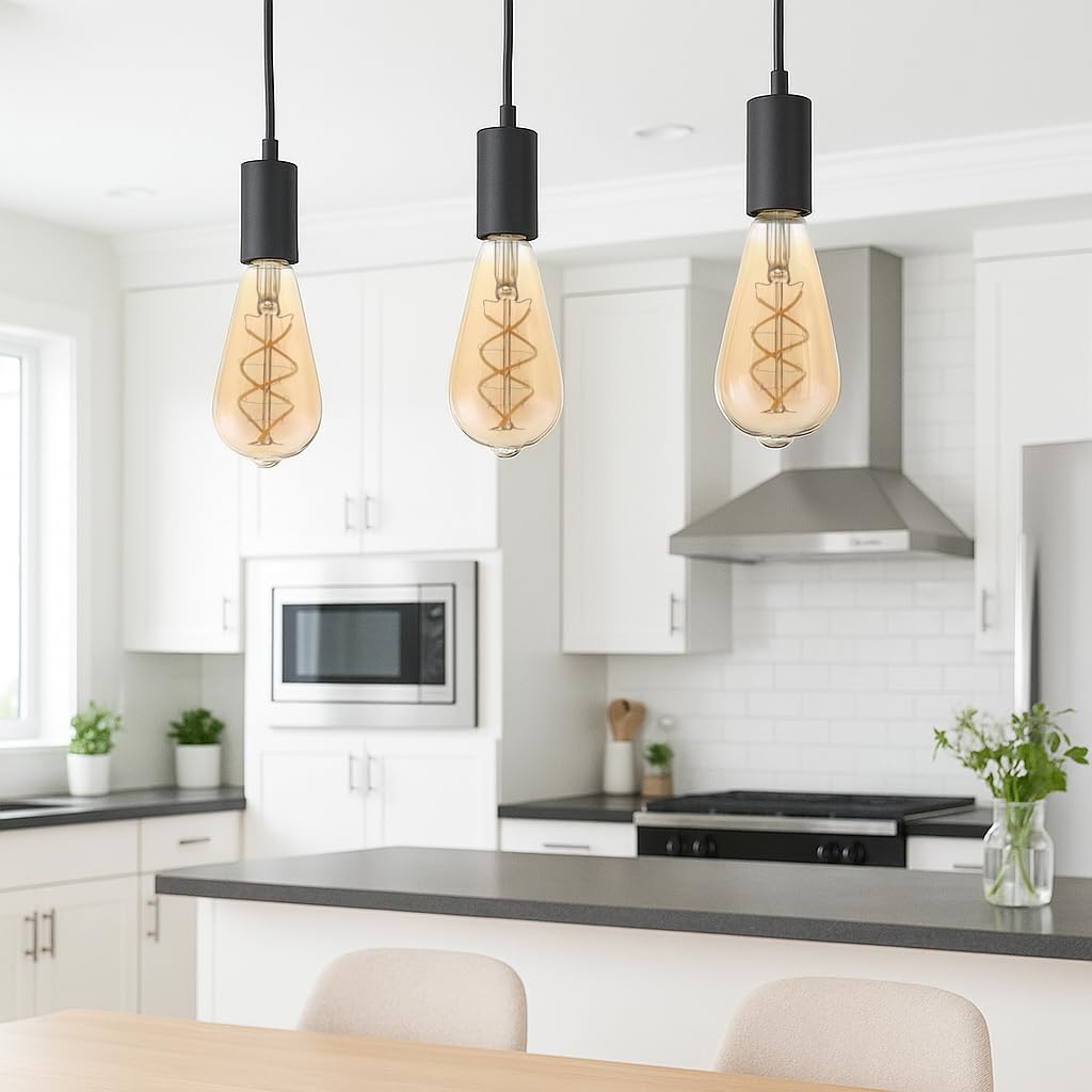 NCC-Licht 10 x LED Spiral Filament Glühbirne E27 Vintage Edison ST64 Rustika 5W Gold extra warmweiß 1800K dimmbar, Ersatz für 25W Glühlampe