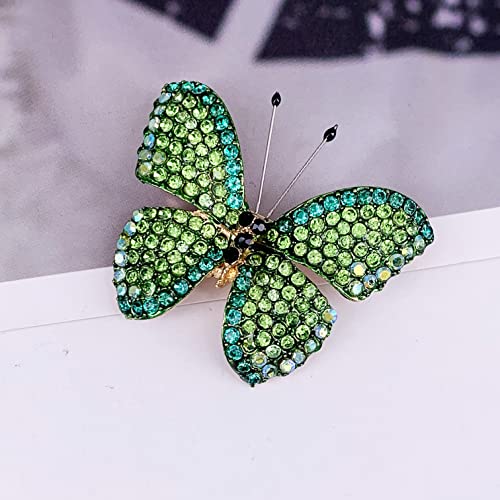 Image of SELOVO Butterfly Crystal Brooch Pin Jewelry Rhinestone Gold Tone