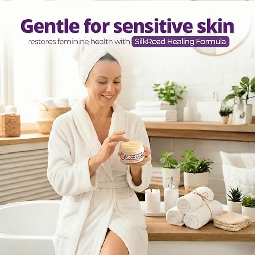 Image of Vulva Balm for Vaginal Dryness, Itching & Irritation - Organic Intimate Vaginal Moisturizer with Calendula & 11 Botanicals (No Mint, 2oz) - Menopause & Sensitive Skin Care - Soothes Redness & Chafing