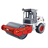 [Movni]おもちゃの車、ローラー、ロードローラー、エンジニアリングトラック、アースプレス、フォークリフト、エンジニアリングトラック、ブルドーザー、特大、男の子、女の子、男の子、赤、黄色 (Red)