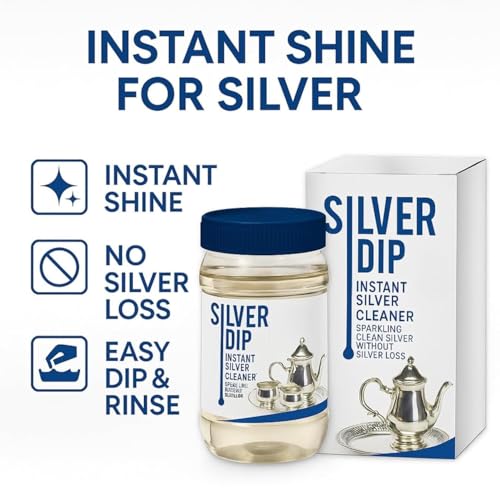 Image of Silver Dip Cleaner Liquid - Fast Acting Tarnish Remover for Jewellery, Pooja Items & Utensils Instant Sparkling Clean