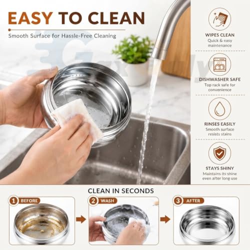 Image of Set of 4 Stainless Steel Puri Dabba with Lids Food Storage Containers for Roti, Chapati, Dry Fruits, Snacks & Kitchen Storage Lunch Box Stackable Steel Canisters 250ml, 350ml, 500ml & 700ml