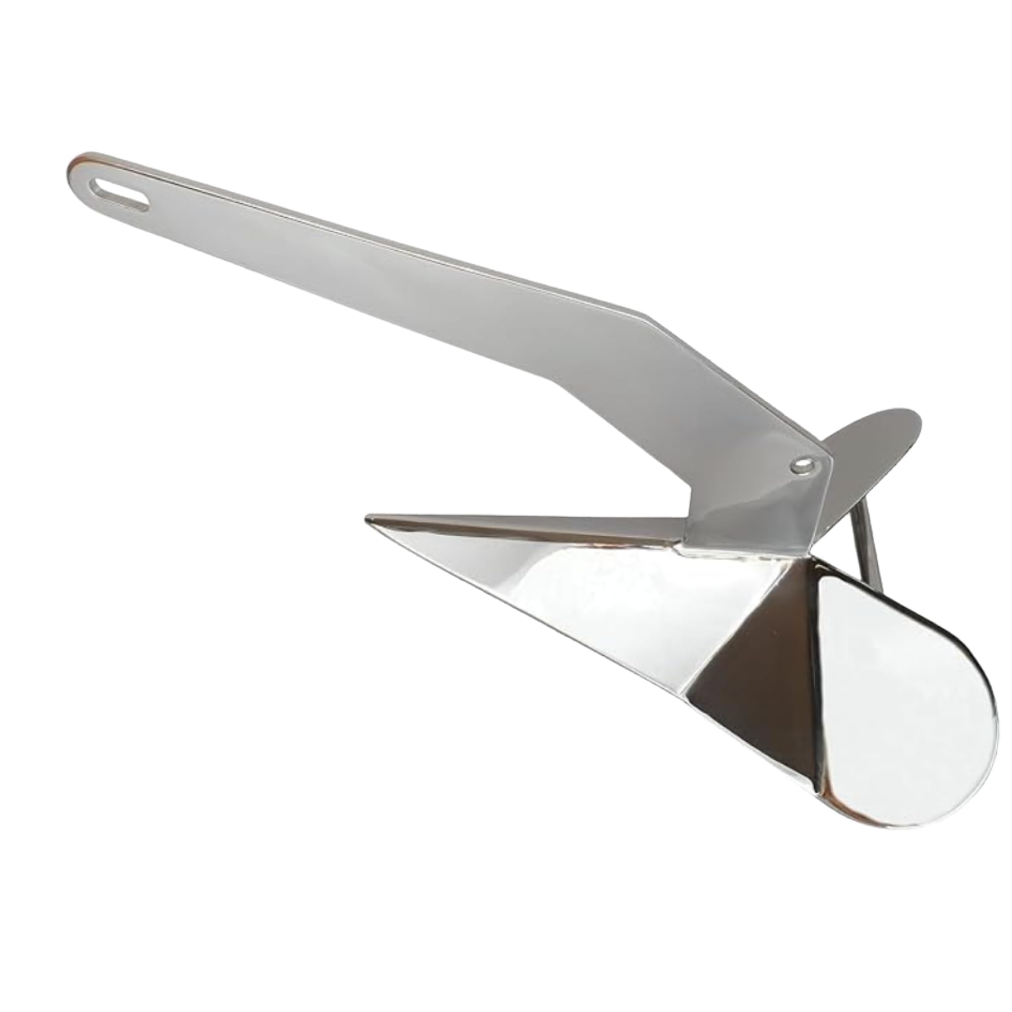MarineNow AISI 316 Stainless Steel Delta Style Boat Anchor | Mirror Polished | Self-Righting, Lead-Ballasted Tip | High Holding Power | 5 kg to 50 kg