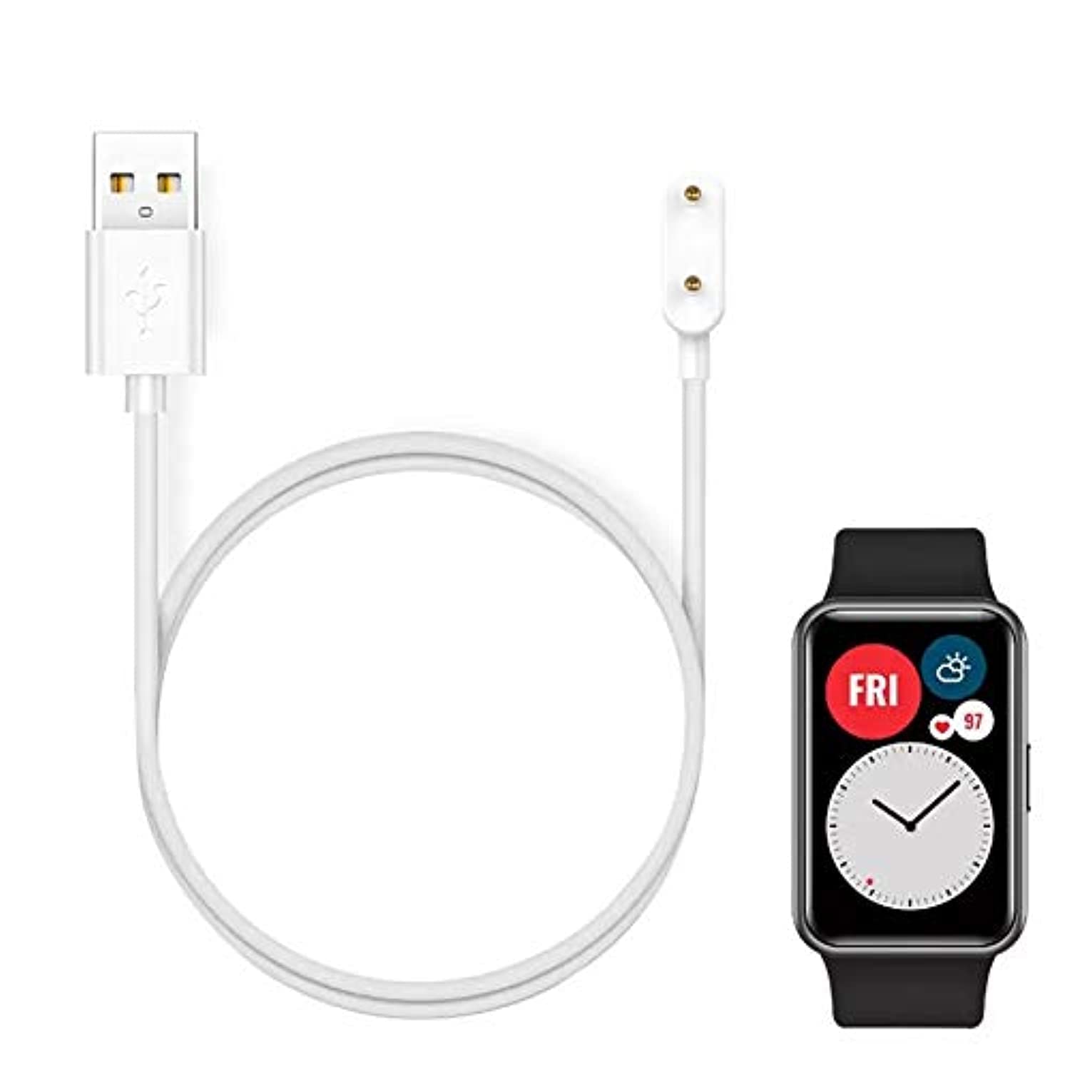 Dado USB Charging Cable Cord Base Dock Charger Adapter Stand For Huawei Watch Fit (White)