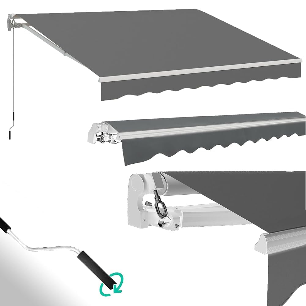 Store banne rétractable manuel pour stopper la chaleur sur terrasse et balcon