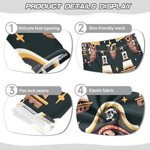 Bolaz Toddler Girls Leggings Printed Yoga Pants Leggings Pirate Skull for Kids3