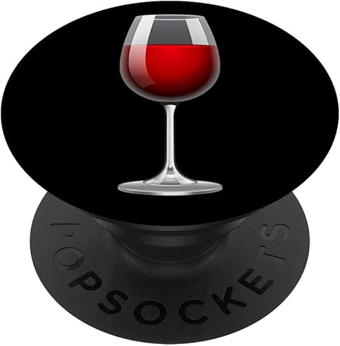 Vino tinto mamá cumpleaños Navidad vacaciones negro PopSockets intercambiables PopGrip