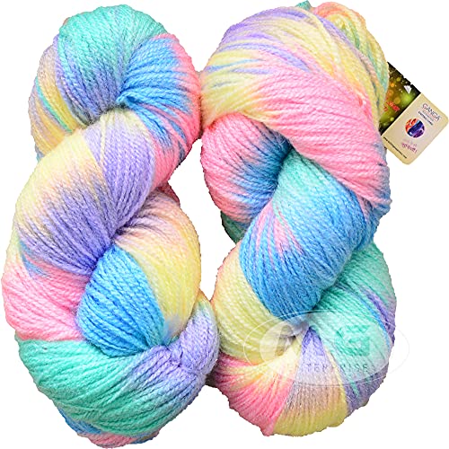 Image of Ganga Icey Pink (500 gm) Wool Hank Hand Knitting Wool /Art Craft Soft Fingering Crochet Hook Yarn, Needle Knitting Yarn Thread dye SM-KNC