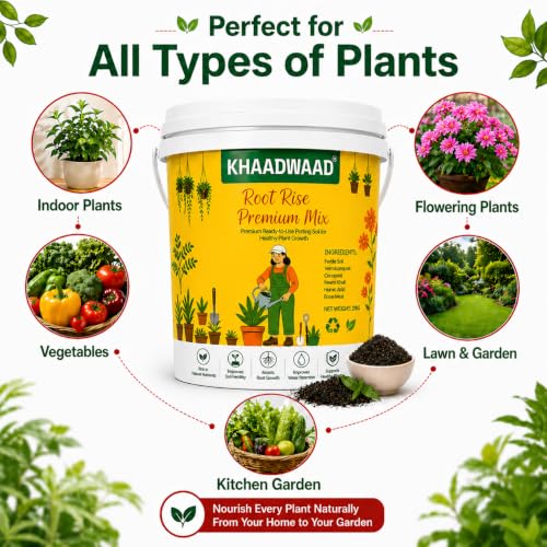 Image of Root Premium Organic Potting Soil Mix for Plants | Ready to Use Growing Medium for Home Garden, Terrace Garden, Pots & Vegetable Plants | 5 KG