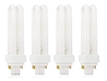 Circle (4 Pack CFL Bulbs Direct Generic Replacement for Panasonic FDS18E35/4 18W 3500K Double Tube, 4 Pin G24q-2 Base, Compact Fluorescent Light Bulbs