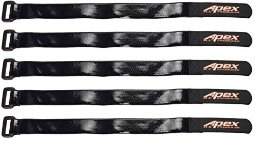5 Pack 20mm x 300mm HD Rubberized Battery Straps Non-Slip - Apex RC Products #3031