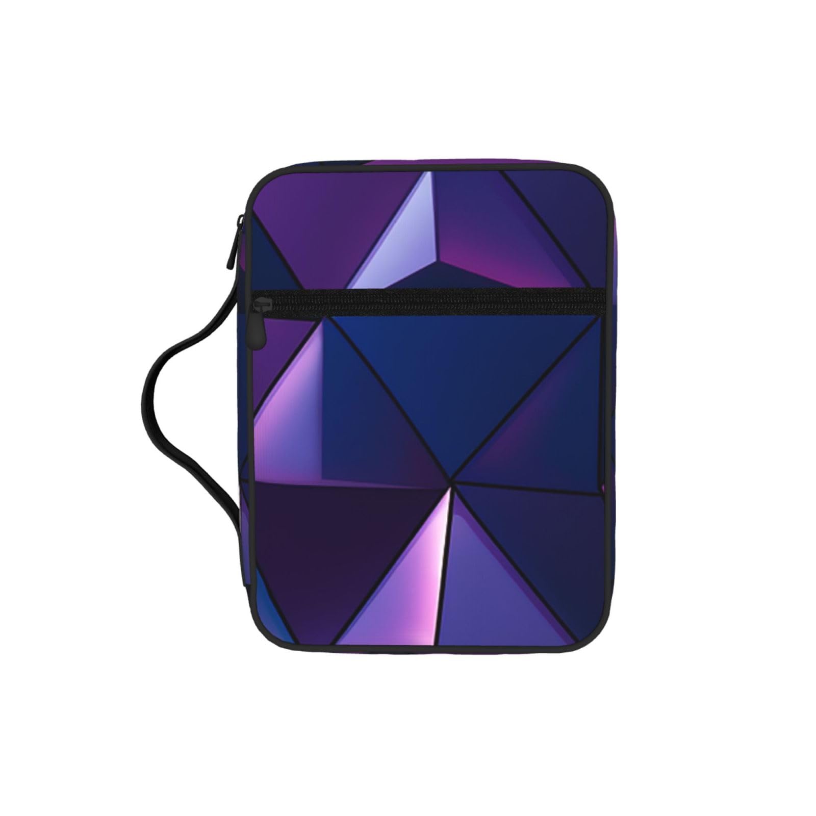 Purple Geometric Bible Cover Case Waterproof Bible Bag With Handle Organizer Storage Book Cover For Bible Study