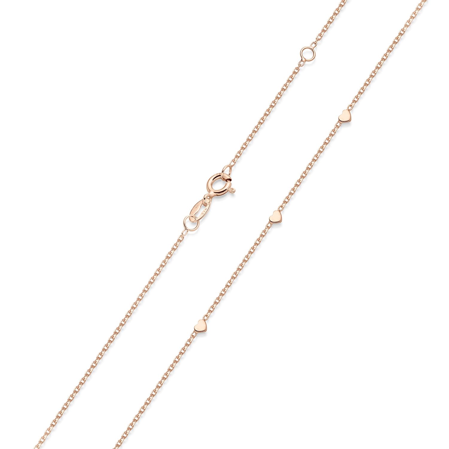 MATERIA by Matthias Wagner Herz Kette Damen - 925 Silber Halskette Choker in silber oder vergoldet 42-45cm