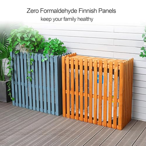 Climatiseur fleur stand en bois massif pour habiller une unité extérieure 85cm