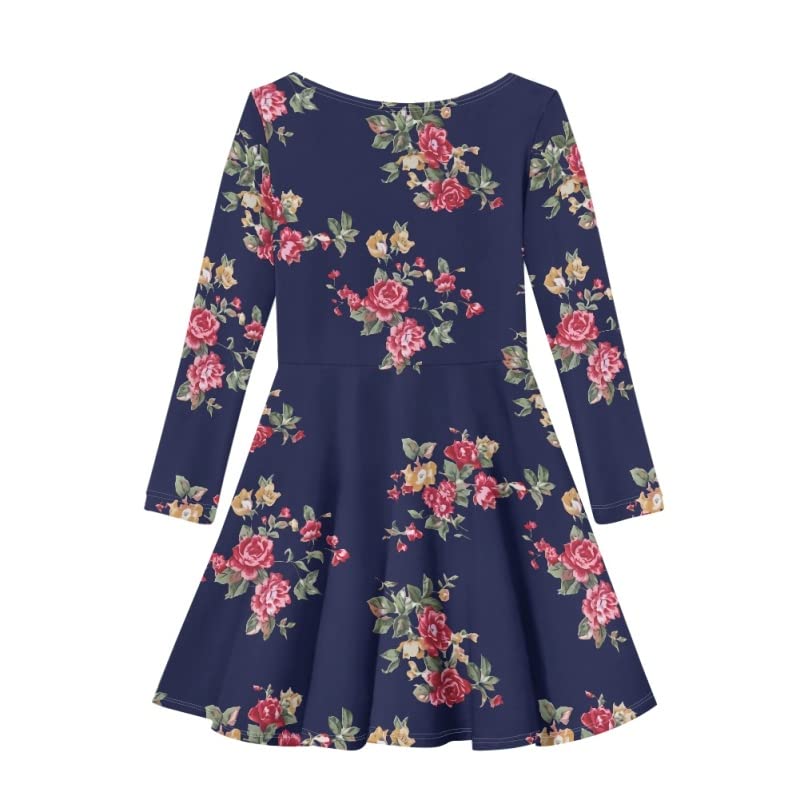 AmzPrint Stars Planets Universe Print Girls Dance Class Ballet Dres Long Sleeve A-Line Black Mini Ballet Dress for Girls 7-82