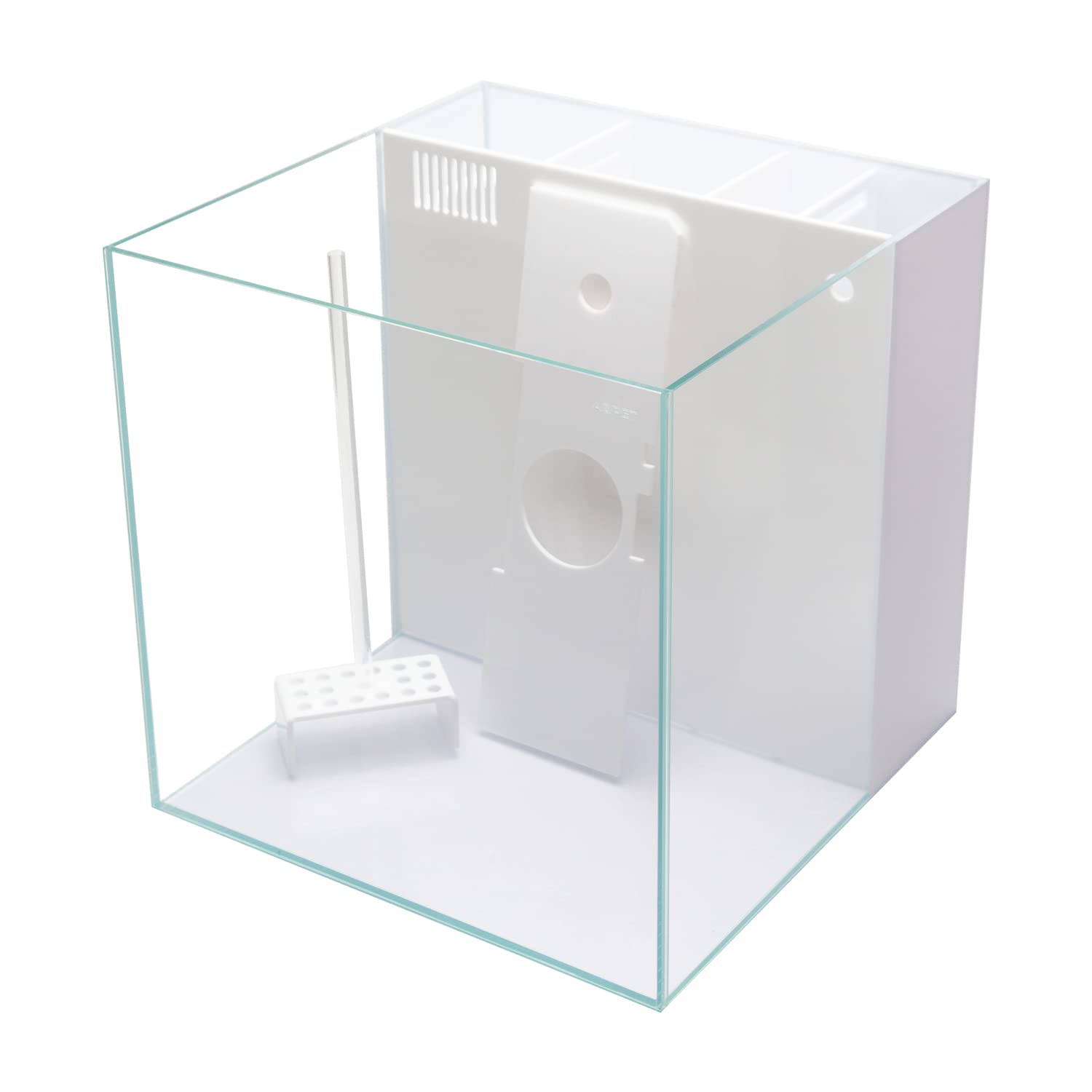 AQPET Acquario ReefBox 40 Completo di Schiumatoio Pompa FIltro in Vetro Modello Extrachiaro 40x40x40 cm 64 Litri, trasparente