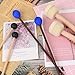 3 Pairs Blue Hard Yarn Head Keyboard Marimba Mallets,Black Rubber Bell Mallets,Felt Head Timpani Mallet,Bass Drum Stick Glockenspiel Sticks Xylophone Mallet with Wood Handles for Percussion Instrument