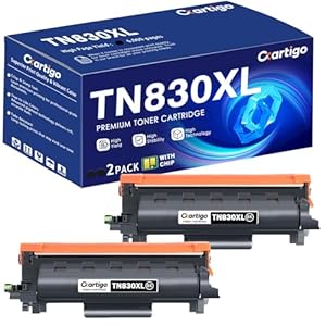 TN830XL – Cartucho de tóner negro de alto rendimiento, 2 unidades de repuesto para TN-830XL TN 830XL, compatible con impresora Brother HL-L2460DW DCP-L2640DW HL-L2480DW HL-L2400D HL-L2405W MFC-L2820DW