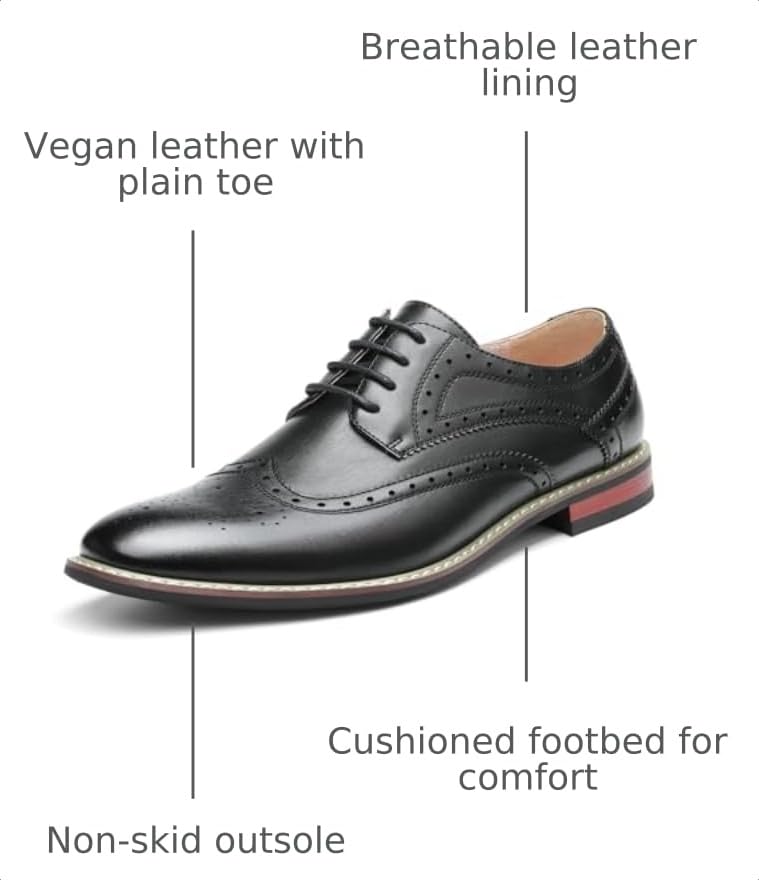 Image of Bruno Marc Moda Italy Prince Men's Classic Modern Oxford Lace Dress Shoes