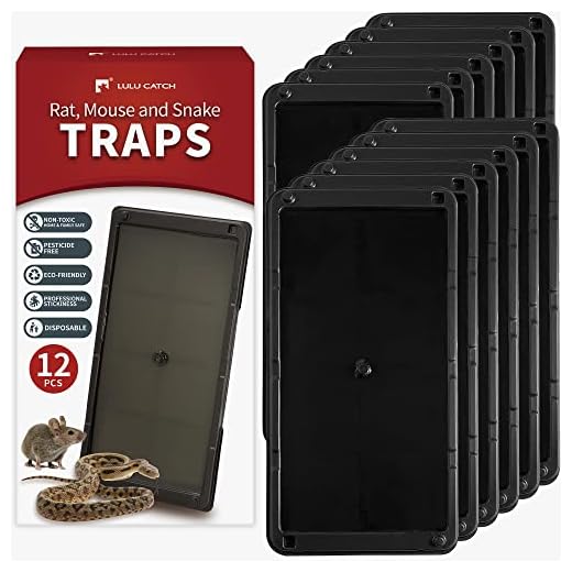LULUCATCH Super Glue Traps 12 Pack for Mice & Snakes, Larger, Heavier Sticky Traps with Non-Toxic Glue. Sticky Mouse Traps Indoor, Easy to Set, Safe to Children & Pets