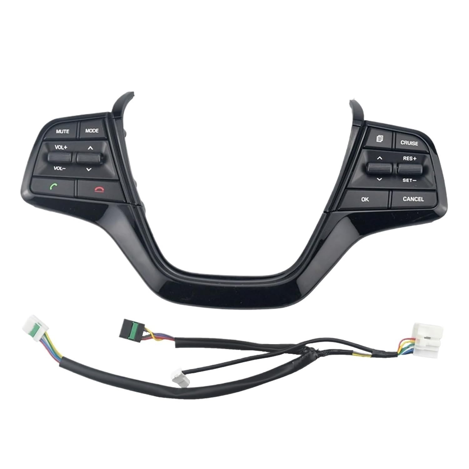 96700-H6310 Cruise Control Steering Wheel Bluetooth Buttons Silver Piano Black Finish Compatible for Hyundai Accent 2019-2023 Models(Silvery)