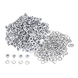 HARFINGTON 200set Grommets Kit Metal Eyelets 3mm 1/8' Hole Tiny Grommet for Shoes Clothes Belt Bag DIY Project, White