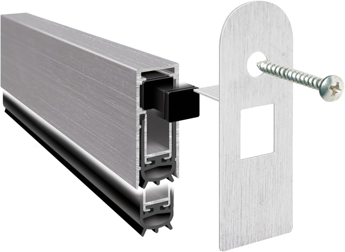 Concealex A8100 Superior Automatic Fire Rated Smoke & Acoustic Door Bottom Seal, Self-Levelling Draught Excluder for Timber, Aluminium, PVC & Security Doors, Seals up to 17mm (A8100 Superior, 1026mm)