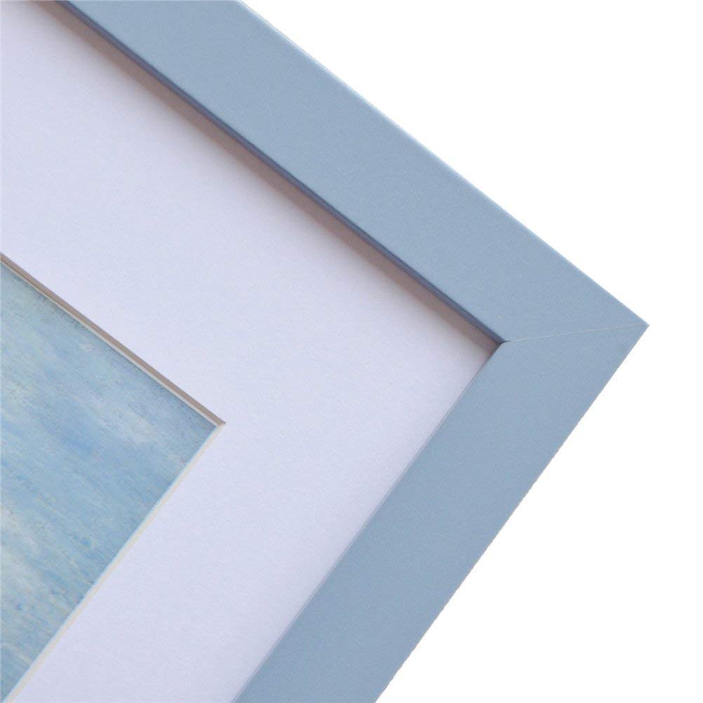 Muzilife 11x14 Wood Picture Frame Flat Display Pictures 8x10 with Mat or 11x14 Without Mat for Wall, 2pcs Blue